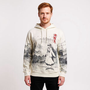 Inuyasha White Graphic Print Hoodie - Medium